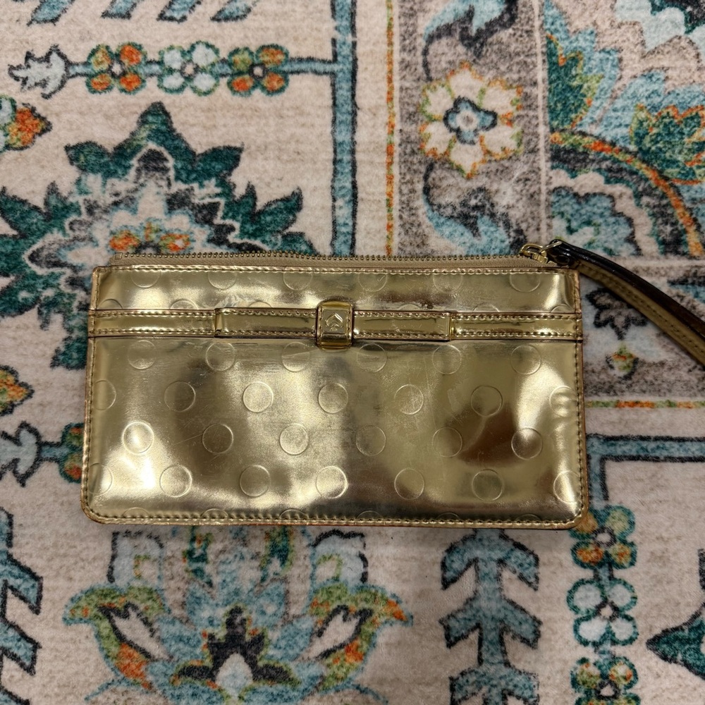 Kate Spade Gold Shiny Wrislet/Clutch
